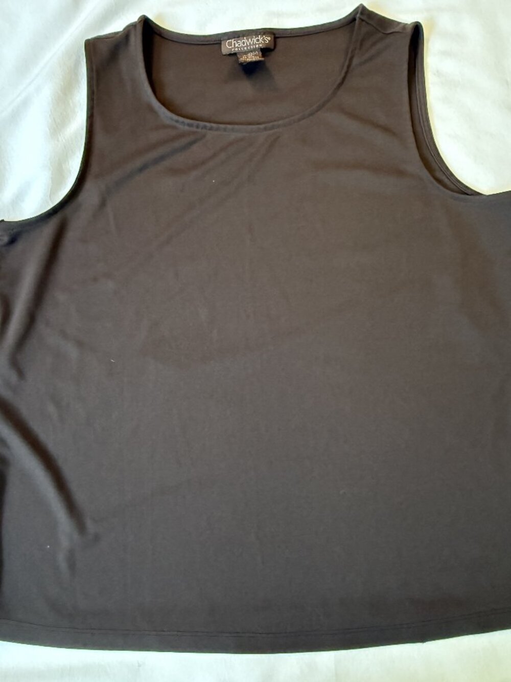 Chadwick's Collection Sleeveless Scoop Neck Tank Espresso Brown Size 1XL